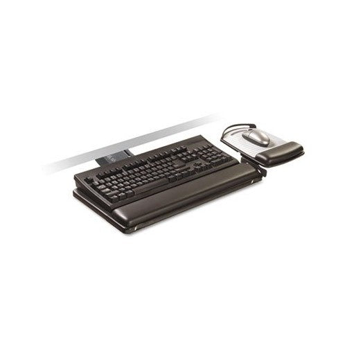 3M AKT180LE Sit/Stand Easy Adjust Keyboard Tray, Highly Adjustable Platform, Black