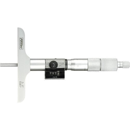 Fowler Full Warranty Digit Counter Depth Micrometer, 52-225-226, 0-6" Measuring Range, 0.001" Graduation, 4” Base