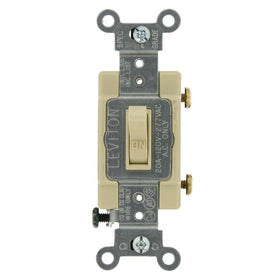 Leviton 54521-2I 20-Amp, 120/277-Volt, Toggle Framed Single-Pole AC Quiet Switch, Commercial Grade, Grounding, Ivory