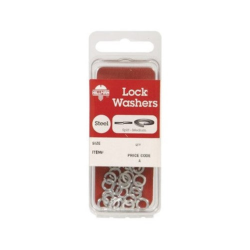 Hillman Split Lock Washer 1/4 " Zinc Plated Steel 20 / Card
