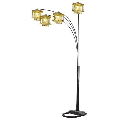 Ore International 4 Arm Arch Floor Lamp - Gold Shade