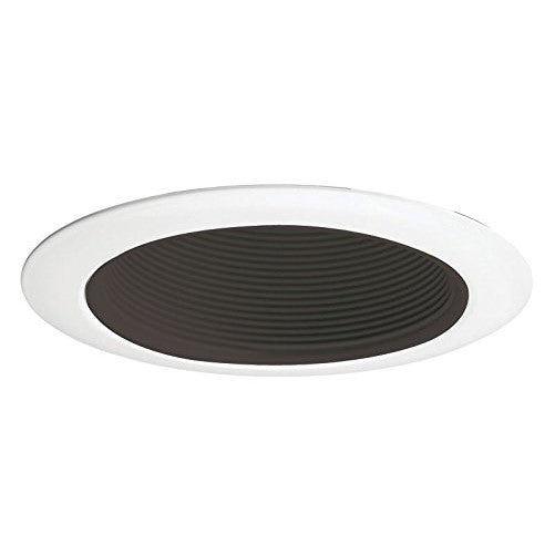 Juno Lighting 14B-WH 4-Inch Recessed Baffle Trim, Black Baffle with White Trim
