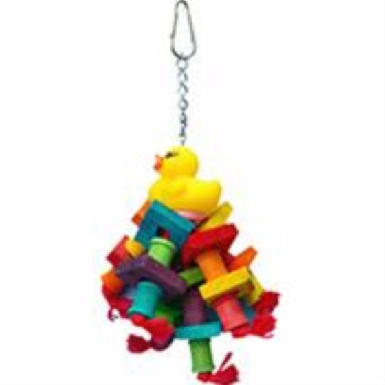 A&E CAGE COMPANY HB708 Happy beaks Rubber Duck Monster Assorted Bird Toy, 2 by 9.5"