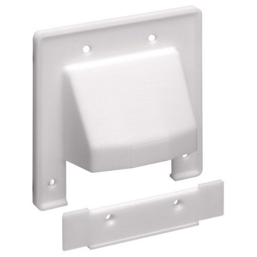 Arlington Reversible 2-Piece Low-Voltage Cable Access Plate, 2-Gang, White