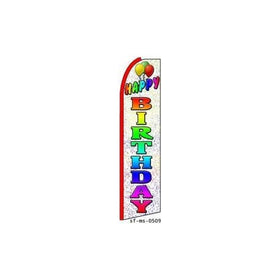 NEOPlex - "Happy Birthday Extra Wide" Swooper Feather Business Flag