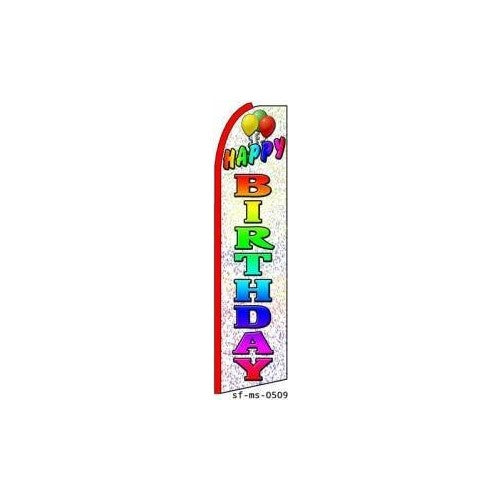NEOPlex - "Happy Birthday Extra Wide" Swooper Feather Business Flag