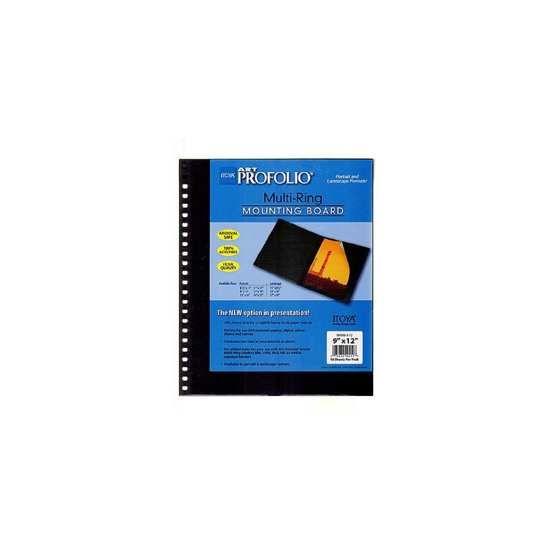 Itoya Multi-Ring Mounting Boards 9 in. x 12 in. vertical pack of 10