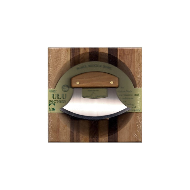 8" Block with Deep Dish Chopping Bowl and Alaskan Birch Handled Ulu