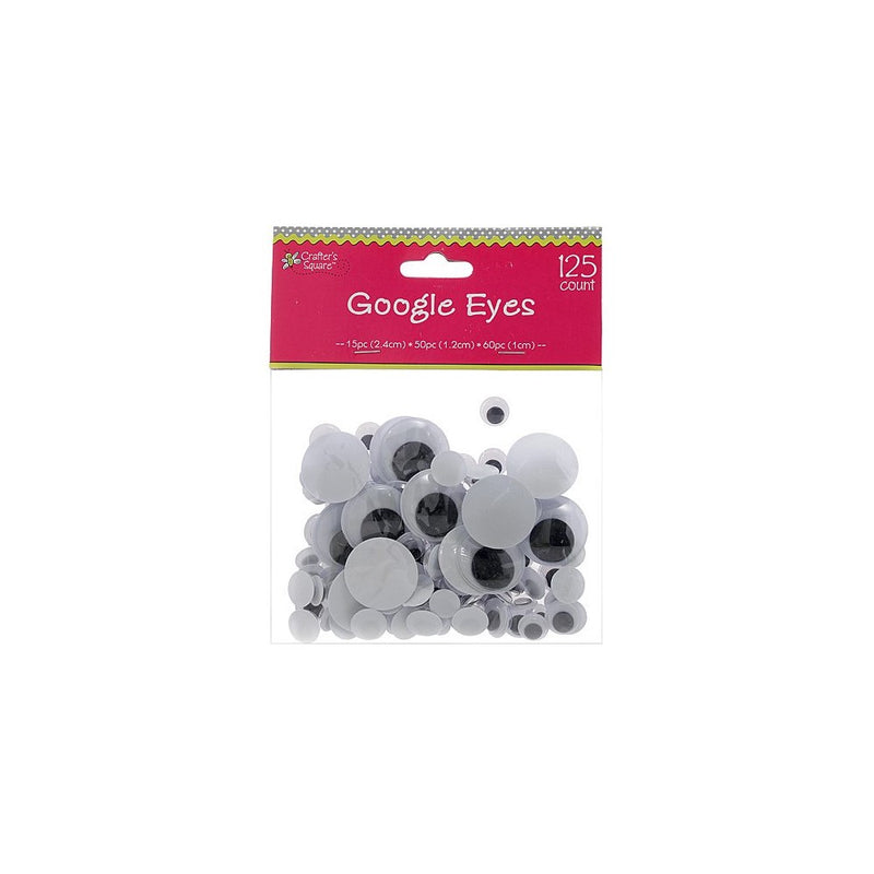 DIY Jewelry Making: 125 pcs Plastic Googly Eyes Wiggle Eyes (Assorted Sizes)