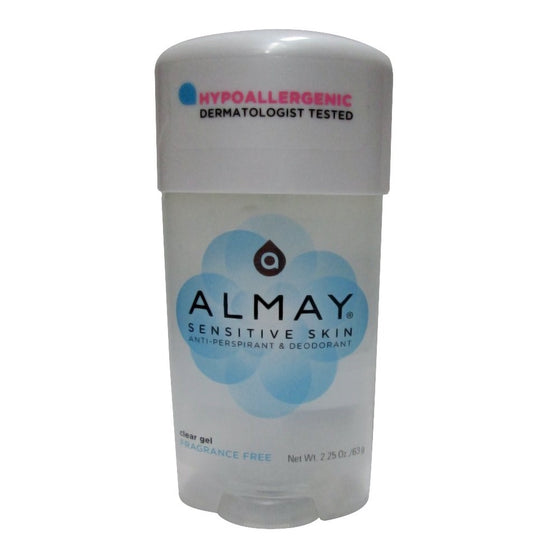 Almay Clear Gel, Anti-Perspirant and Deodorant, Fragrance Free, 2.25-Ounce Stick (Pack of 3)