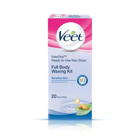 Veet Full Body Waxing Kit - Sensitive Skin (Pack of 20 Wax Strips)