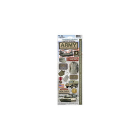 Paper House STCX196E Cardstock Stickers, Army