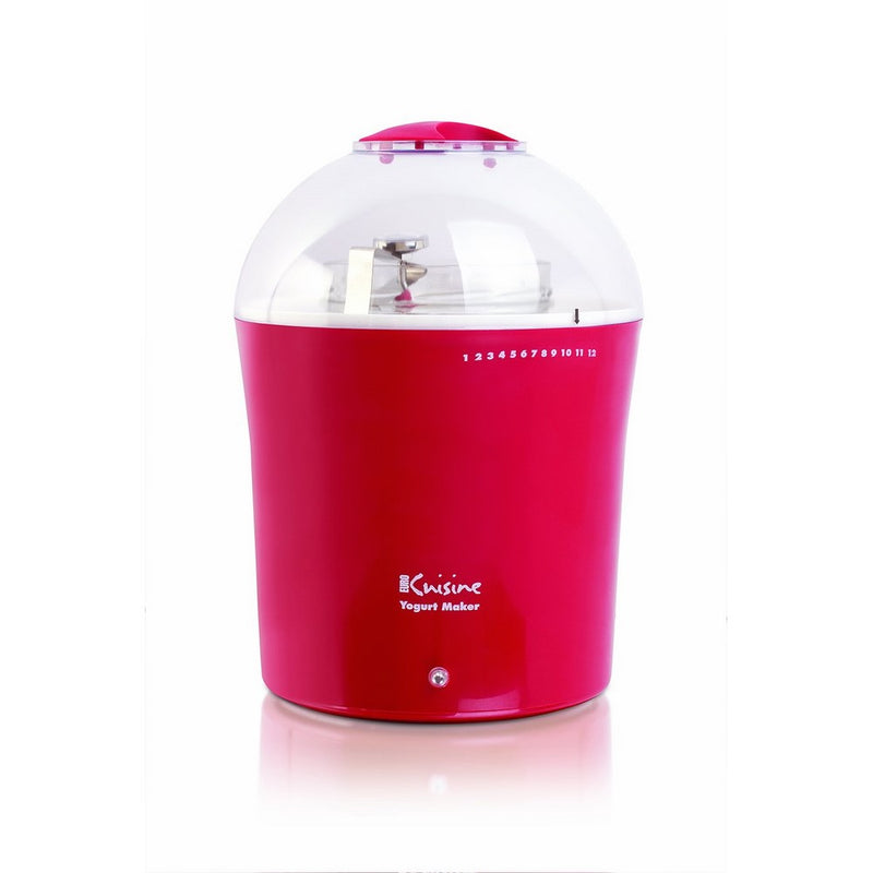 Euro Cuisine 2qt Yogurt and Greek Yogurt Maker with Glass Jar (Red)