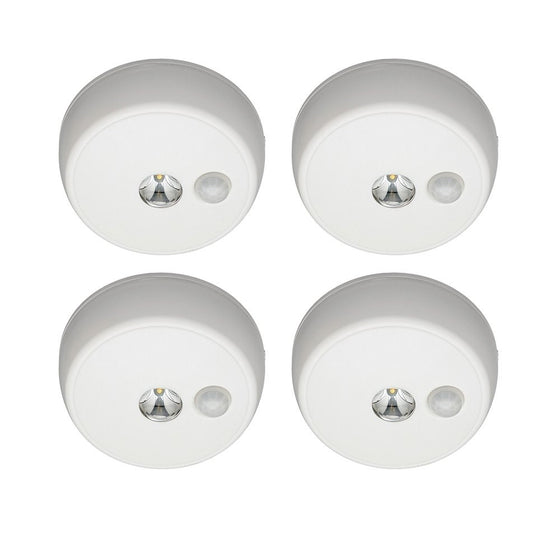 Mr. Beams MB984 Wireless Battery Operated Indoor/Outdoor Motion Sensing LED Ceiling Light, White, 4-pack