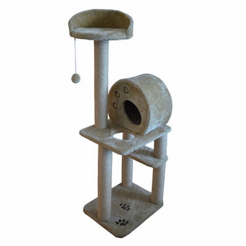 Iconic Pet Multi Level Cat Tree Playground with Multiple Sisal Posts and Condo, Beige