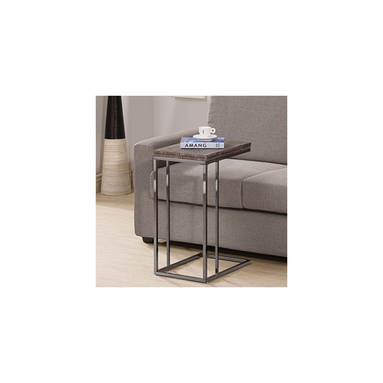 Generic Weathered Grey Finish Expandable-side End Table, Expands From 12" to 24"