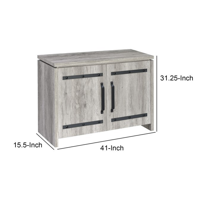 Spacious Wooden Accent Cabinet, Gray