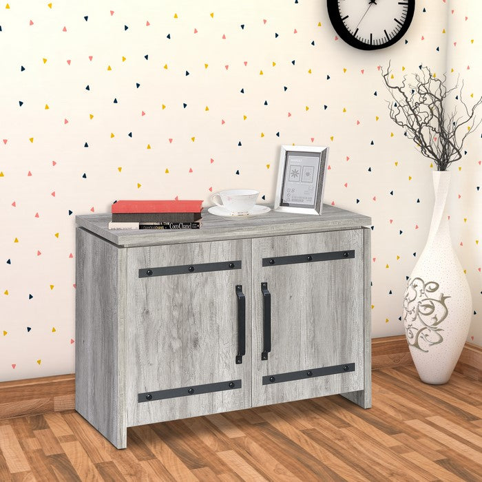 Spacious Wooden Accent Cabinet, Gray