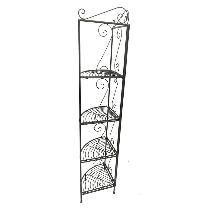 4 Tier Copper Metal Corner Shelf Bookcase