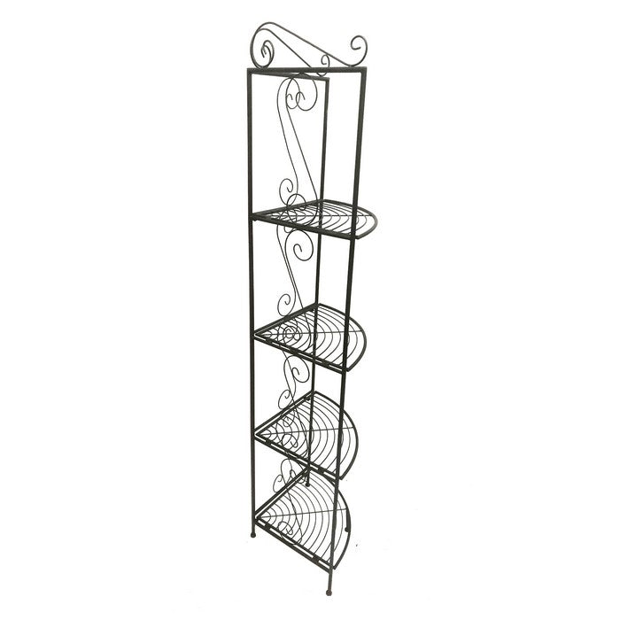 4 Tier Copper Metal Corner Shelf Bookcase