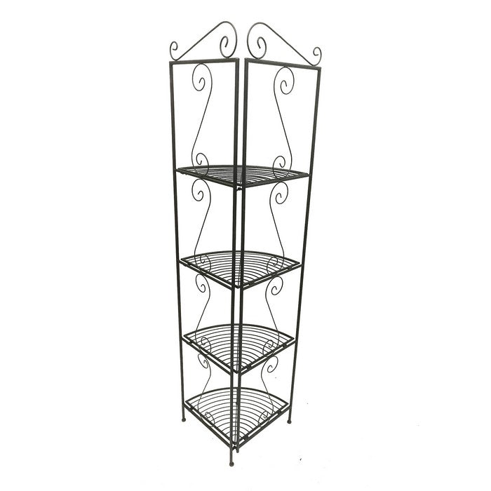 4 Tier Copper Metal Corner Shelf Bookcase