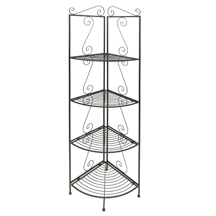 4 Tier Copper Metal Corner Shelf Bookcase