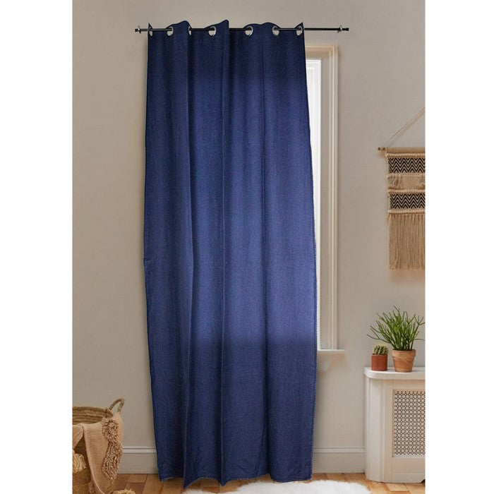 Solid Linen Curtain panel, Navy Blue