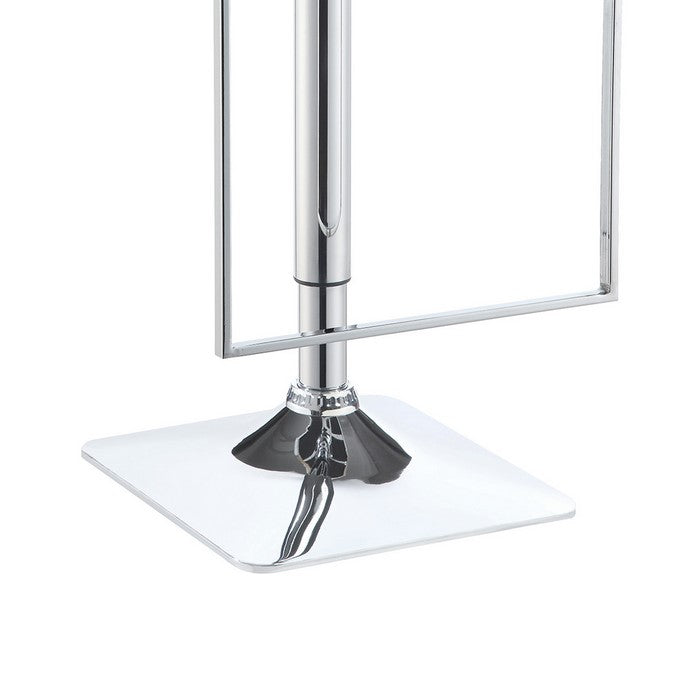 Adjustable Contemporary Metal Bar Stool, Black & Silver