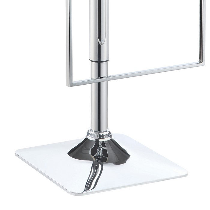 Classic Adjustable Metal Bar Stool, Gray & Silver