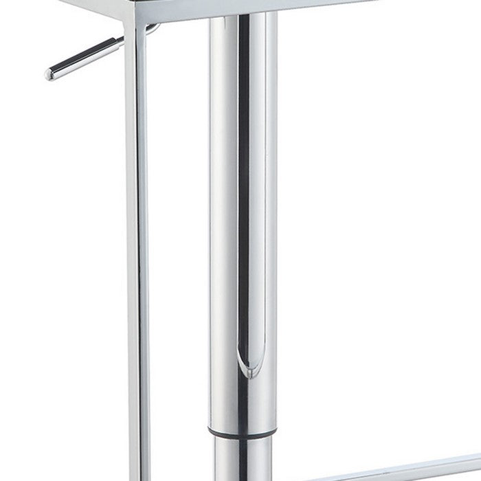 Classic Adjustable Metal Bar Stool, Gray & Silver