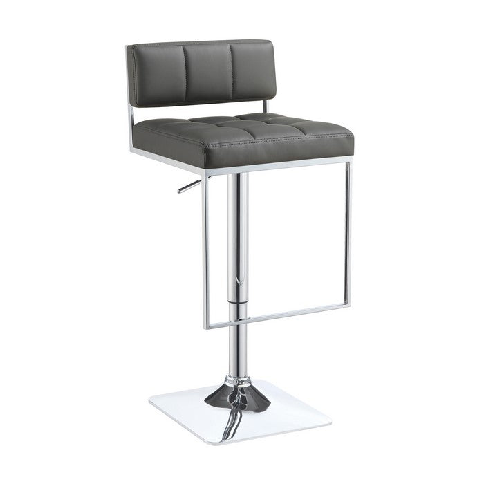 Classic Adjustable Metal Bar Stool, Gray & Silver