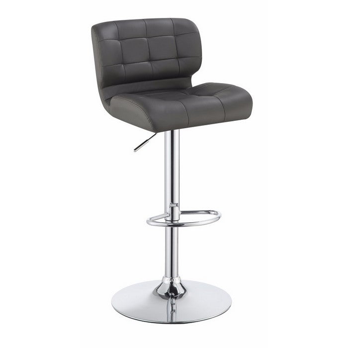 Contemporary Adjustable Swivel Metal Bar Stool, Gray ,Set of 2