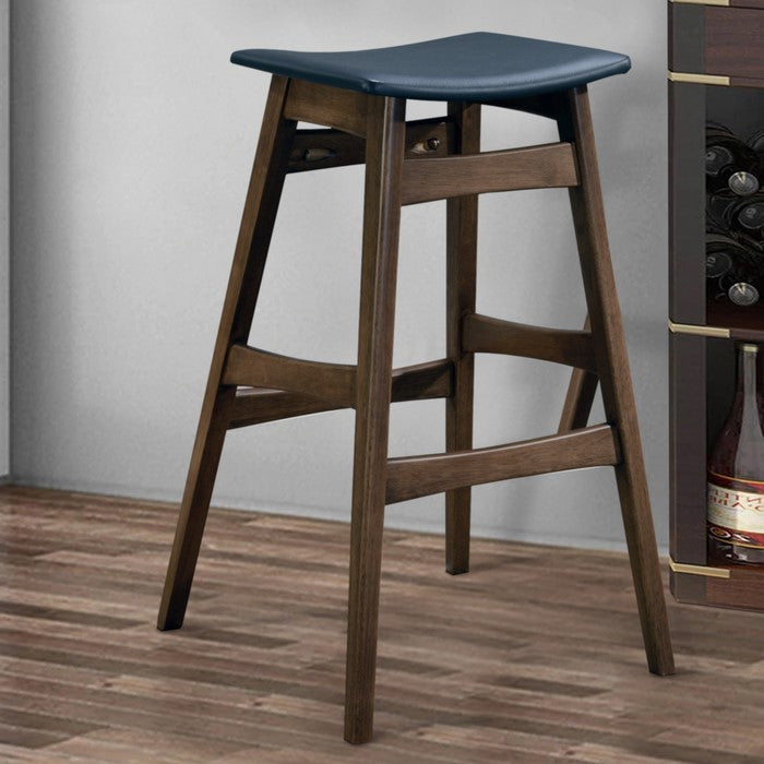Mid-Century Modern Angled Bar Stool, Brown And Gray ,Set of 2