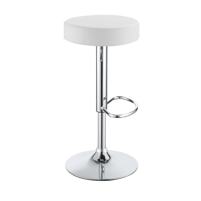 Classy Backless Adjustable Height Bar Stool, White