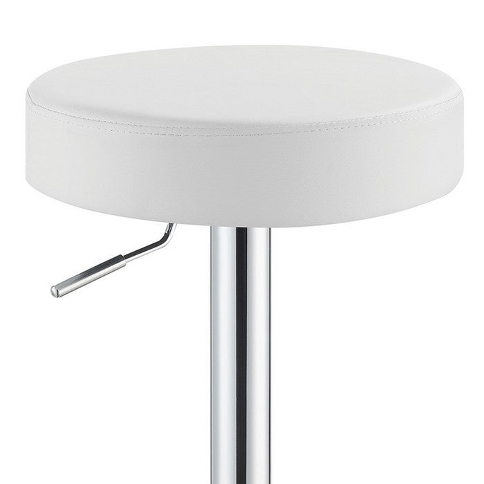 Classy Backless Adjustable Height Bar Stool, White