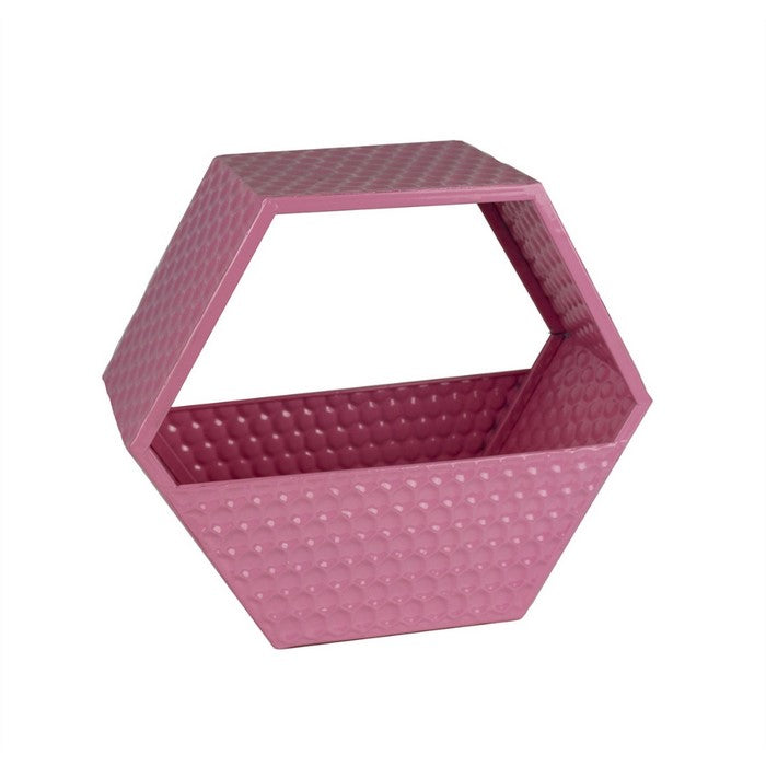 FunctionallyDecorous Metal Wall Basket, Pink