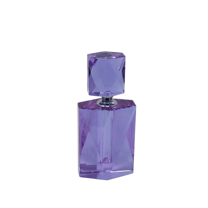 Beautifully Designed Crystal Perfume Bottle,  Purple