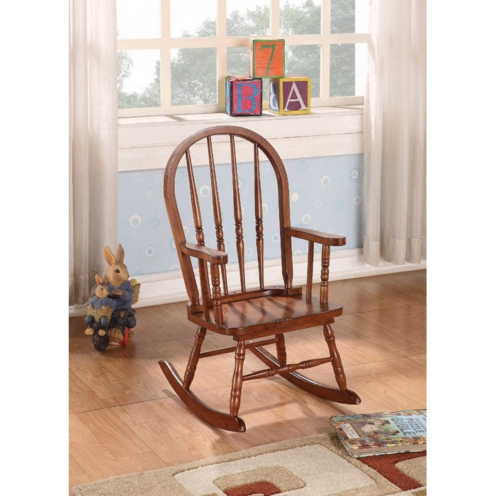 Elegant Wooden Rocking Chair, Tobacco Brown