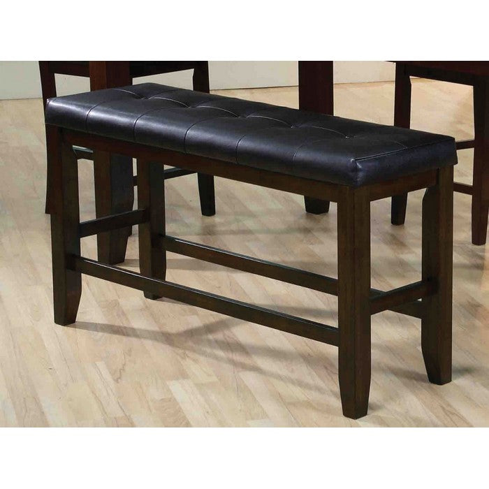 Comfy Wooden Counter Height Bench, Black & Espresso Brown