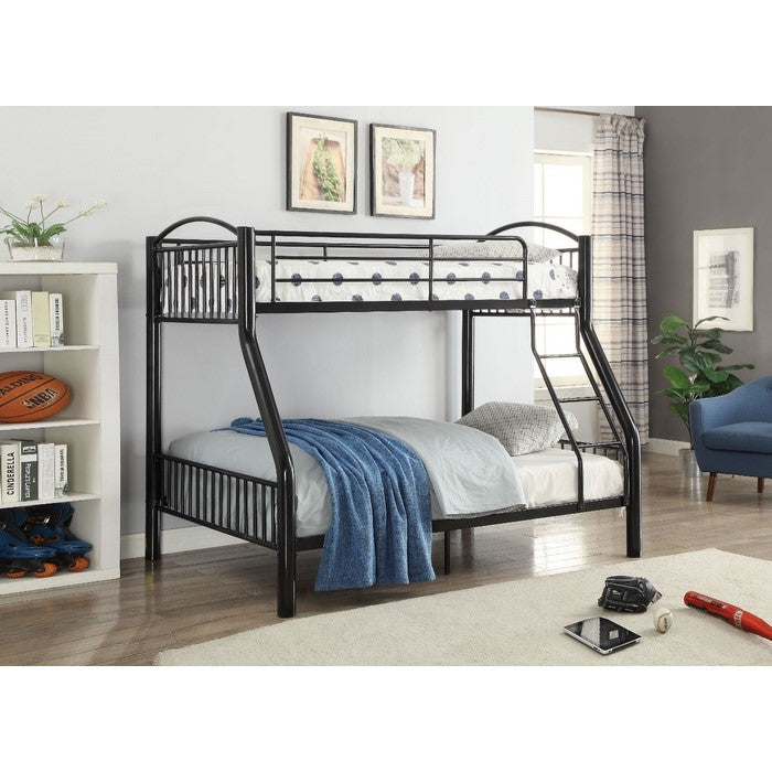 Metal Twin/Full Bunk Bed, Black