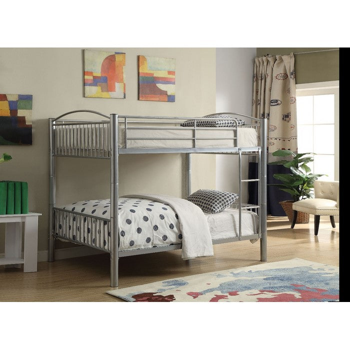 Metal Full/Full Bunk Bed, Silver