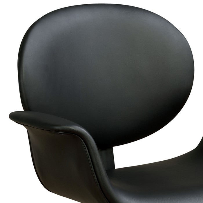 Metal & Wooden Office Arm Chair, Black