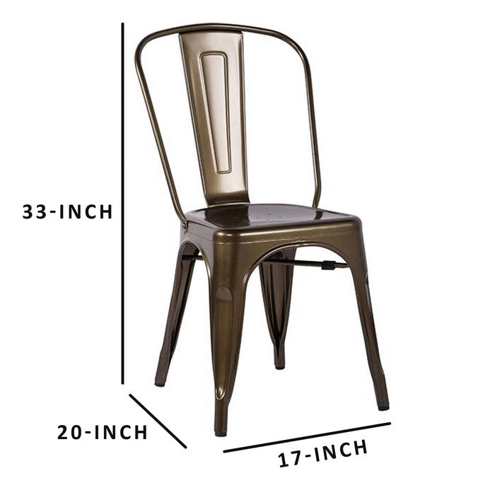 Steel Side Chair (Set-2), Bronze