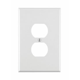 Leviton 88103 1-Gang Duplex Device Receptacle Wallplate, Oversized, Thermoset, Device Mount, White