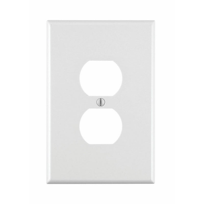 Leviton 88103 1-Gang Duplex Device Receptacle Wallplate, Oversized, Thermoset, Device Mount, White