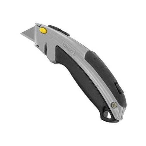 Stanley 10788 Curved Quick-Change Utility Knife, High Carbon Steel Retractable Blade, 3 Blades