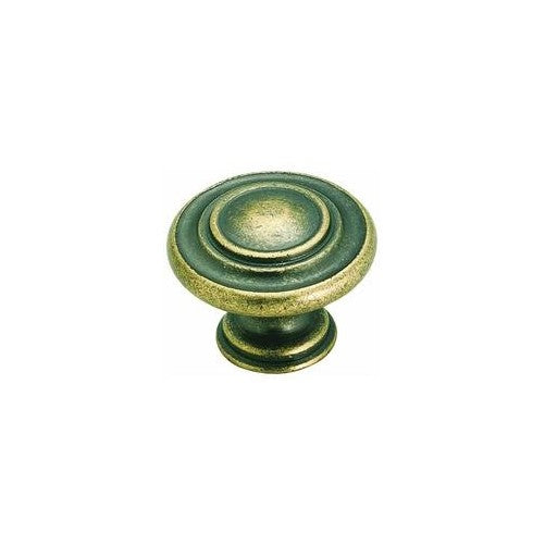 Amerock BP1586-R2 Inspirations 3-Ring 1-3/8-Inch Diameter Knob, Weathered Brass