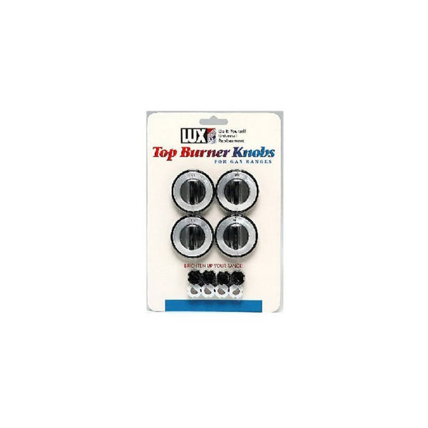 LUX PRODUCTS CPR410 Black Gas Burner Knob (4 Pack)