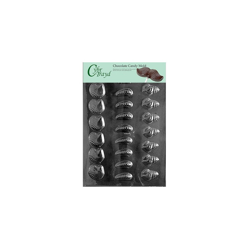 Cybrtrayd N014 Nautical Candy Mold Chocolate, BS Shells