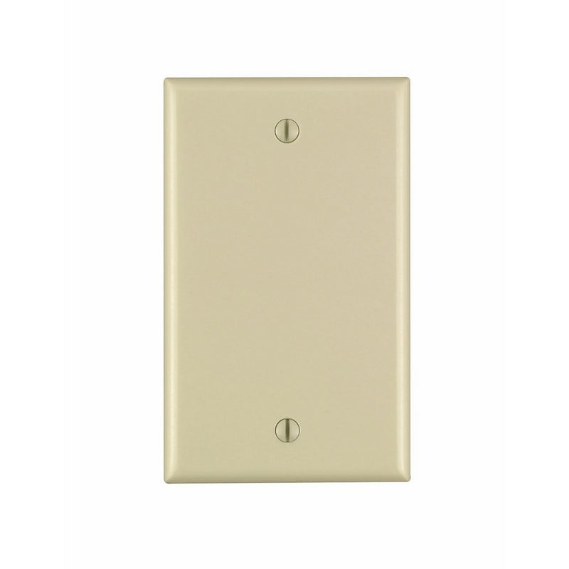 Leviton 80714-I 1-Gang No Device Blank Wallplate, Standard Size, Thermoplastic Nylon, Box Mount, Ivory